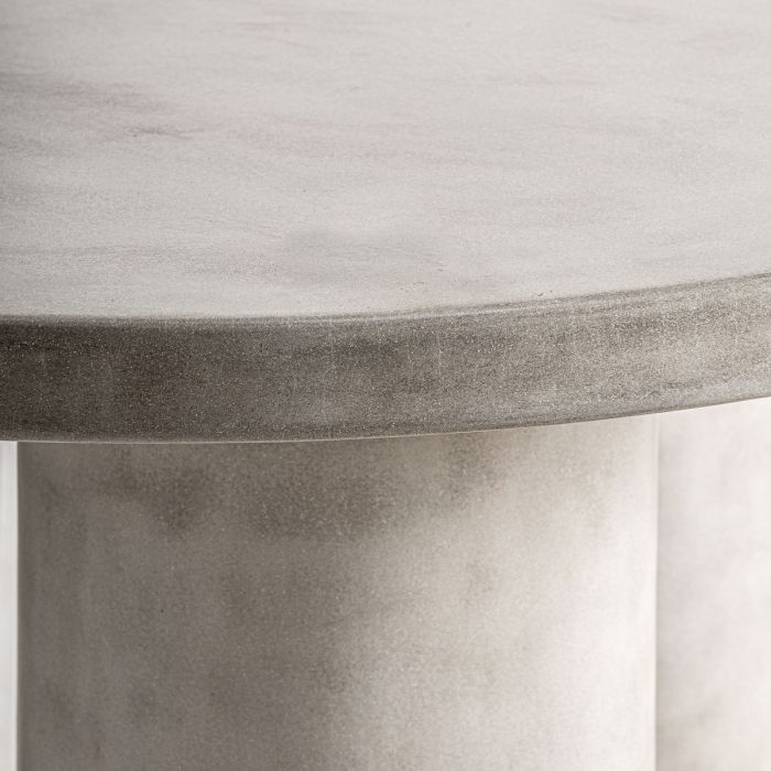 Mesa De Comedor Cemento Gris Redonda, 150 Cm