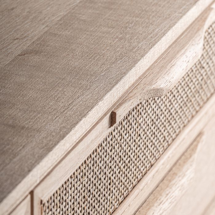 Mueble TV Madera Fresno Ratán Marrón Claro, 170 Cm