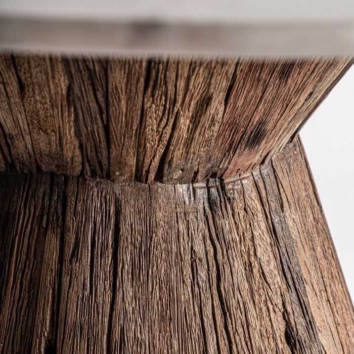 Mesa Comedor Mármol Blanco Madera Tropical Marrón, 120 Cm
