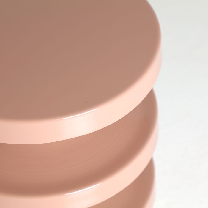 Mesa Auxiliar Hierro Rosa Circulos, 39 Cm