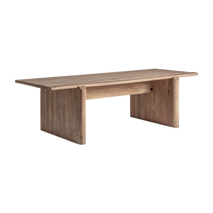 Mesa de comedor rústica moderna en madera de mango marrón claro.