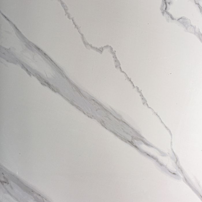 Mesa Comedor Redonda Porcelánico Blanco Oro, 120 Cm