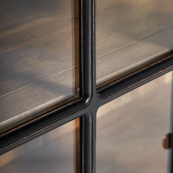 Vitrina Modular Mango Negro Cristal, 218 Cm