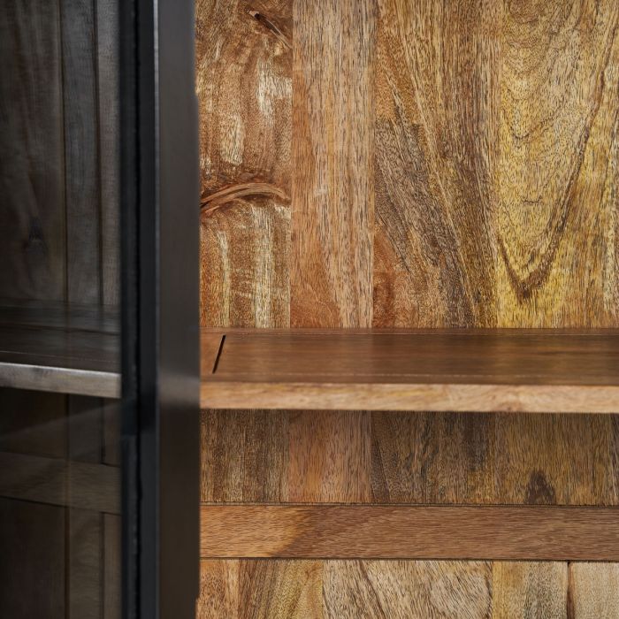 Vitrina Modular Mango Negro Cristal, 218 Cm