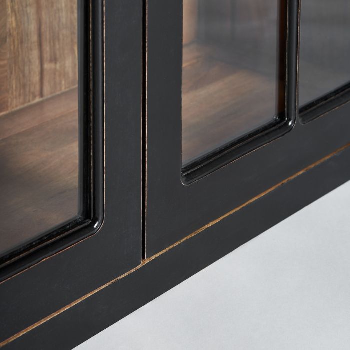 Vitrina Modular Mango Negro Cristal, 218 Cm