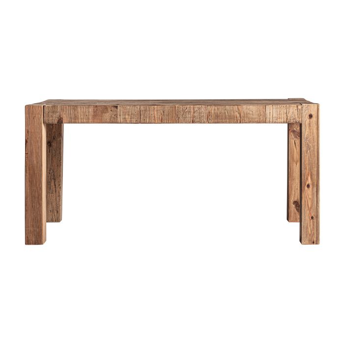 Mesa Comedor Pino Envejecido Marrón Rectangular, 160 Cm
