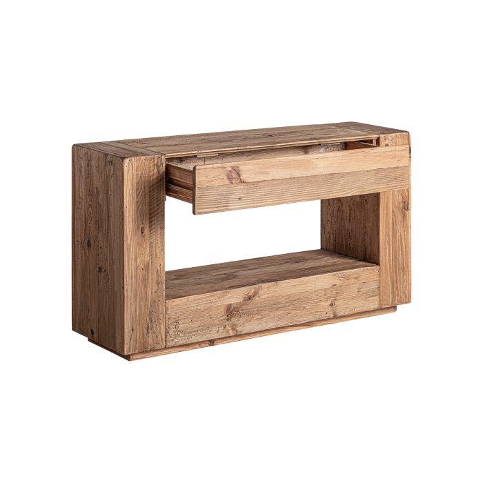 Consola Madera Recuperada Tonos Marrón, 140 Cm