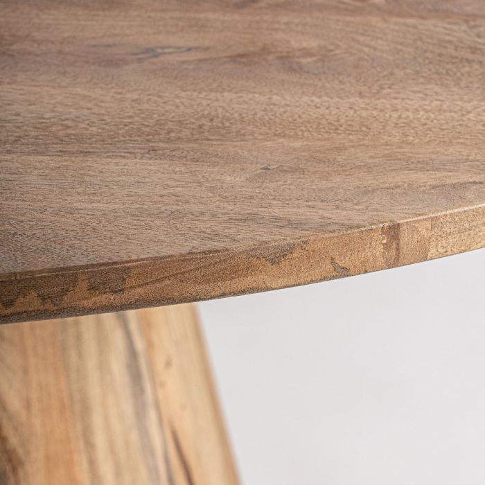 Mesa Redonda Comedor Madera Mango Natural, 150 Cm