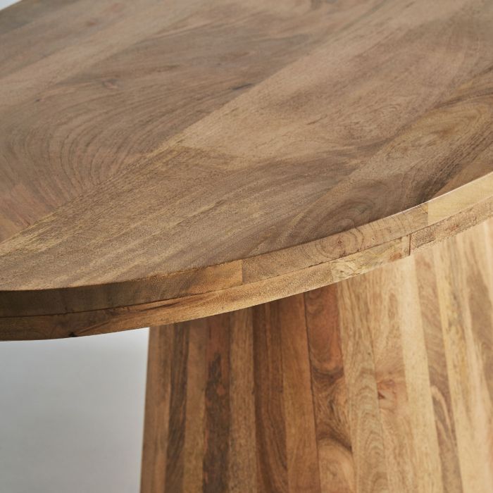 Mesa Comedor Redonda Madera Mango Natural, 200 Cm