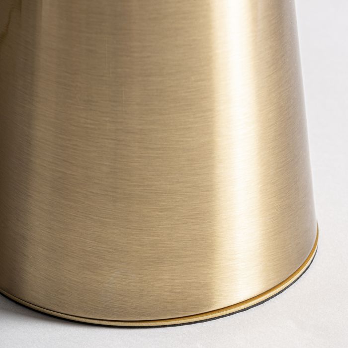 Lámpara Sobremesa Cristal Acero Oro Marrón, 55 Cm