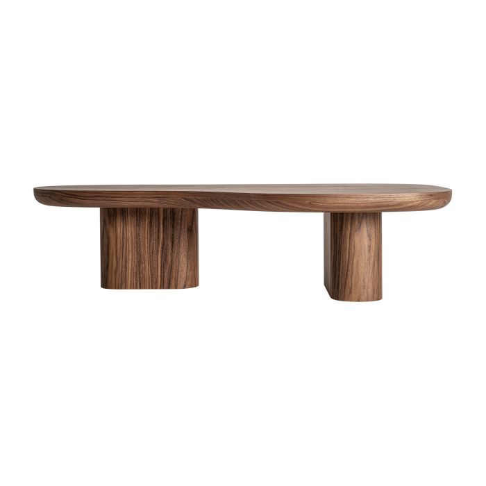 Mesa de centro nórdica en madera marrón.