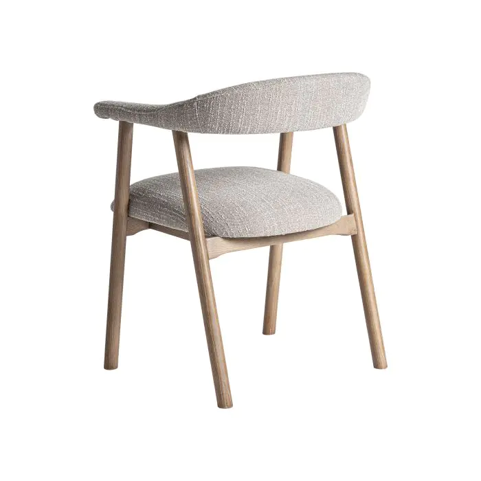 Silla Madera Natural Tejido Gris Granulado, 75 Cm