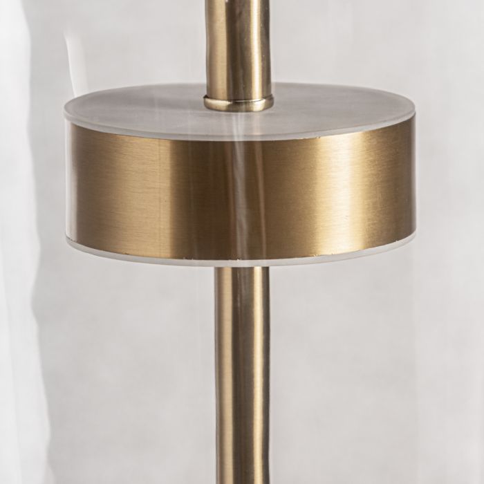 Lámpara De Pie Metal Oro Cristal, 166 Cm