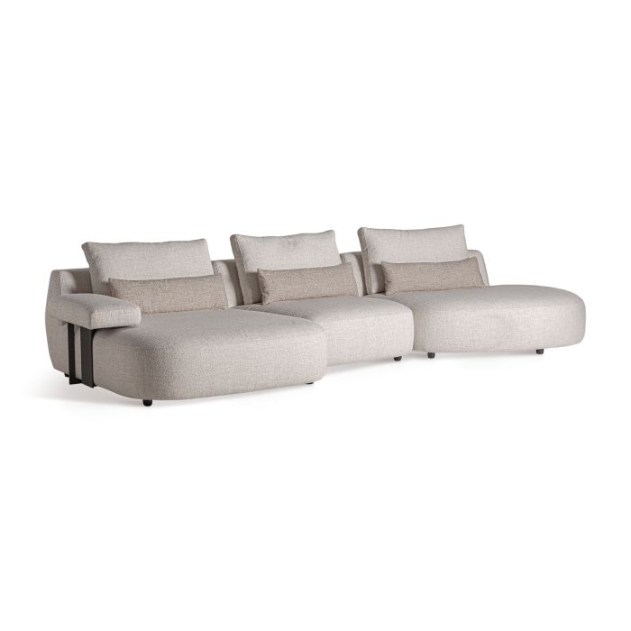 Módulo Sofá Central Wingles Madera Tejido color beige , 124 Cm