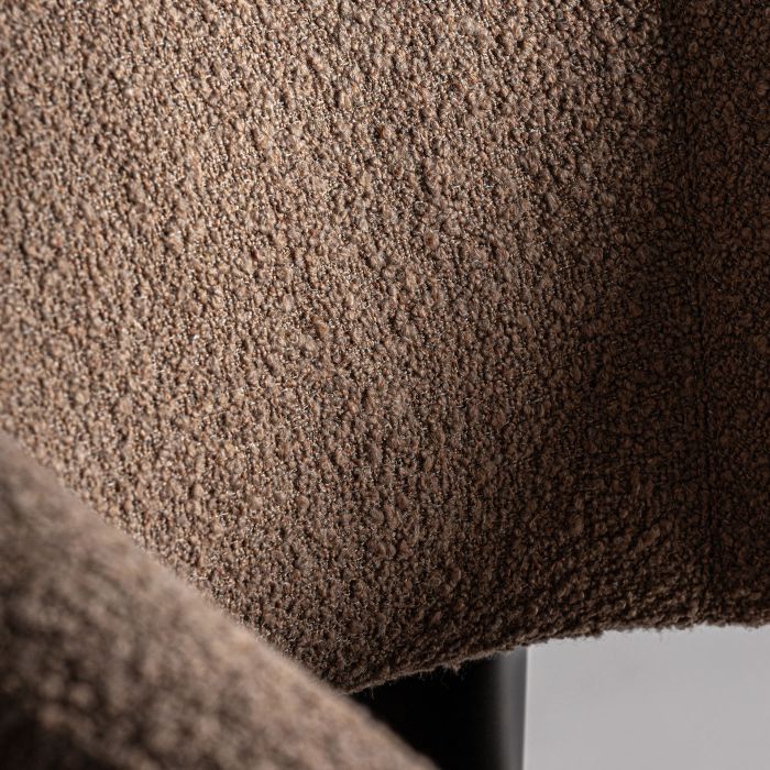 Sillón Madera Negra Tejido Marrón Granular, 76 Cm