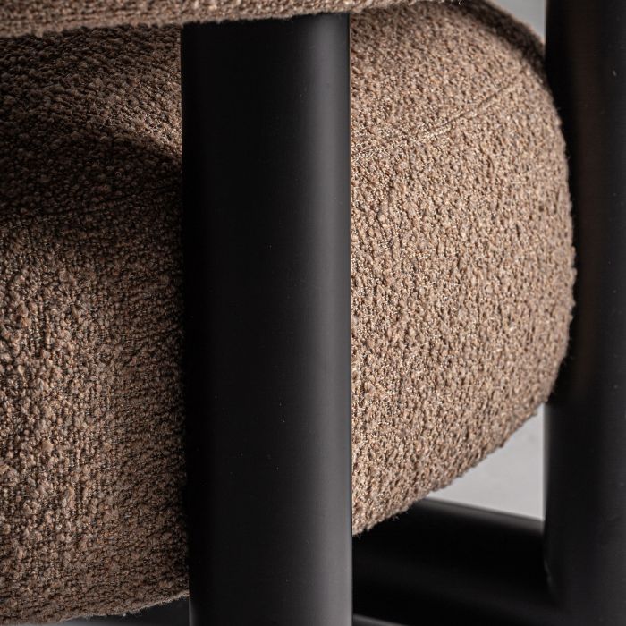 Sillón Madera Negra Tejido Marrón Granular, 76 Cm
