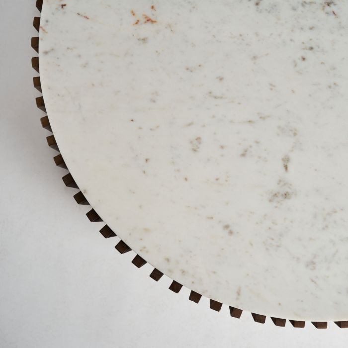 Mesa Centro Madera Mármol Blanco, 100 Cm