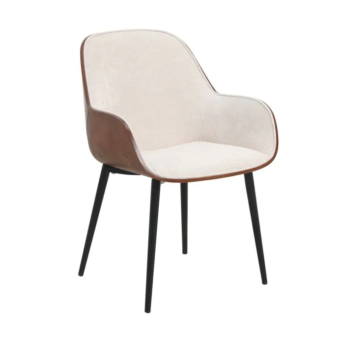 Silla moderna en color blanco roto