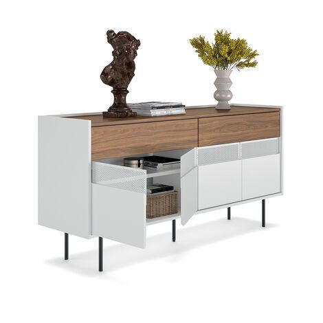 Aparador Blanco Natural Diseño Moderno,160 Cm
