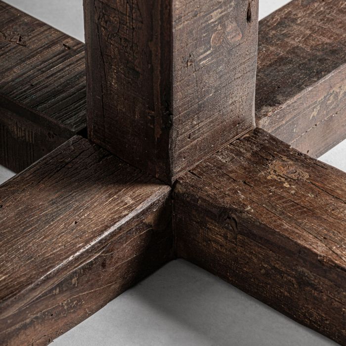 Mesa Bar Madera Marrón Tapa Mármol Gris Cuadrada, 77 Cm