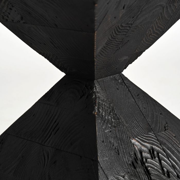 Mesa Auxiliar Madera Recuperada Negro, 40 Cm