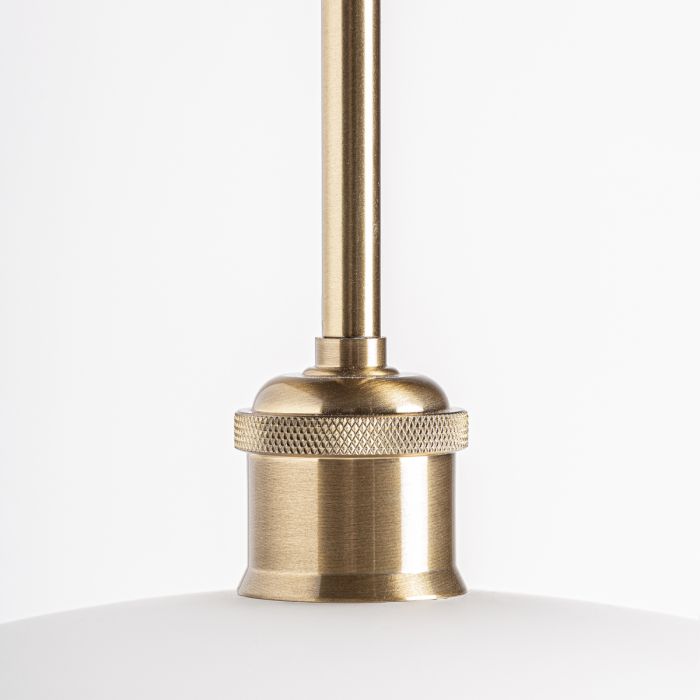 Lámpara De Techo Hierro Oro Cristal Blanco, 30 Cm