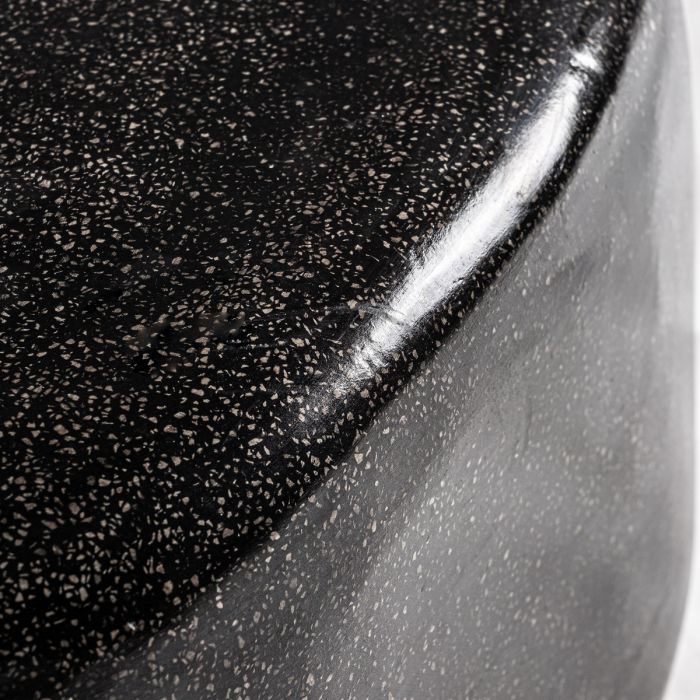 Mesa Centro Piedra Color Negro Pulido, 70 Cm