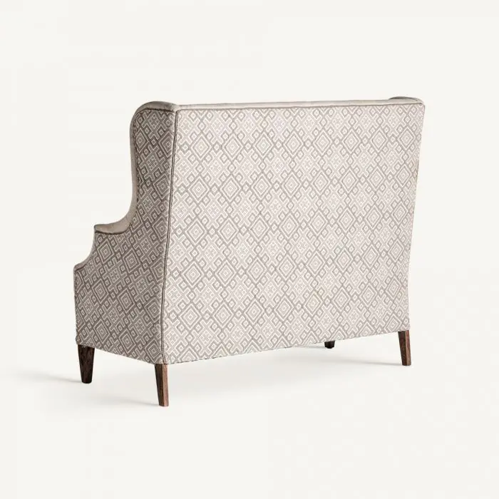 Sofá Madera Mango Tejido Beige 2 Plazas, 150 Cm