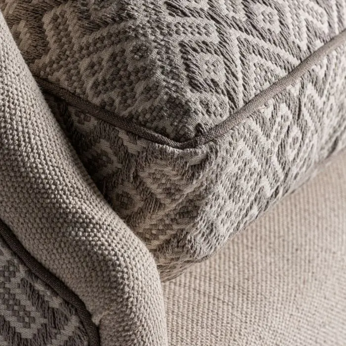 Sofá Madera Mango Tejido Beige 2 Plazas, 150 Cm