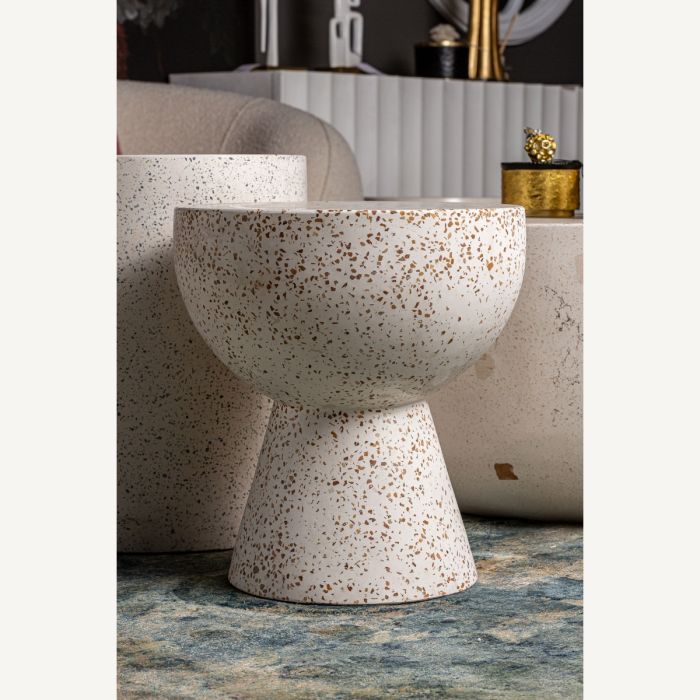 Mesa auxiliar Terrazo Multicolor Copa, 45 Cm