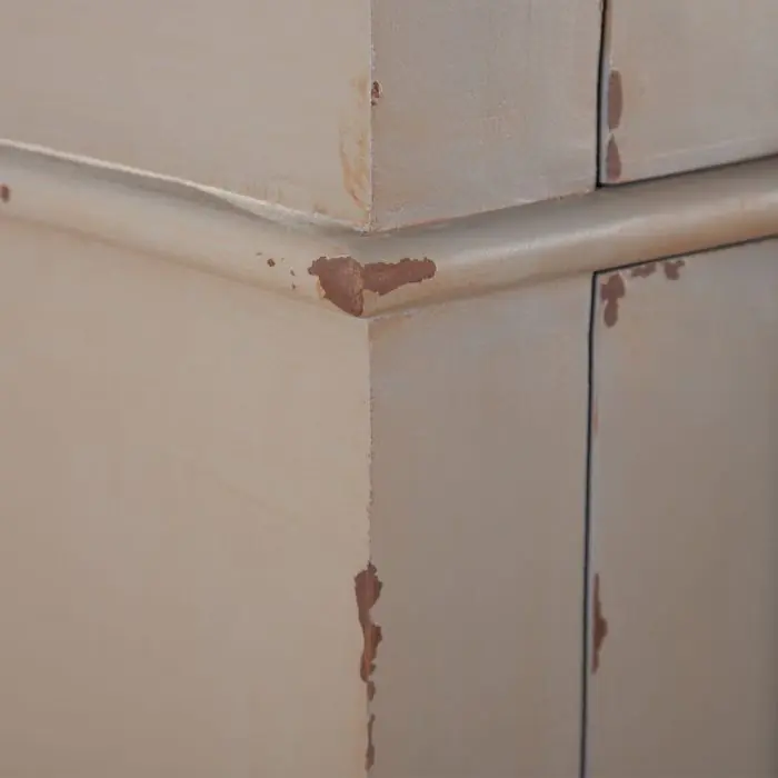 Cómoda Vintage 4 Cajones Madera Gris Envejecido 104 Cm