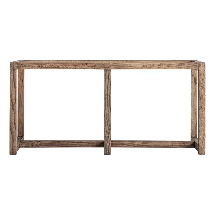 Base de vitrina en madera de olmo marrón.