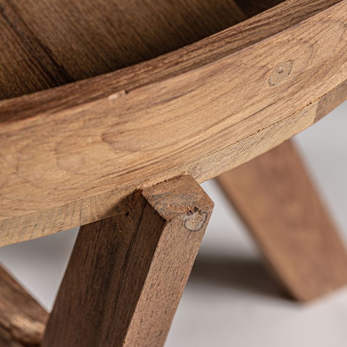Mesa Auxiliar Madera Teka Circular Tonos Marrón, 71 Cm