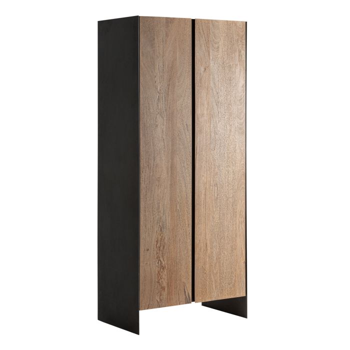 Armario en madera de mango marrón y hierro negro 90 cm