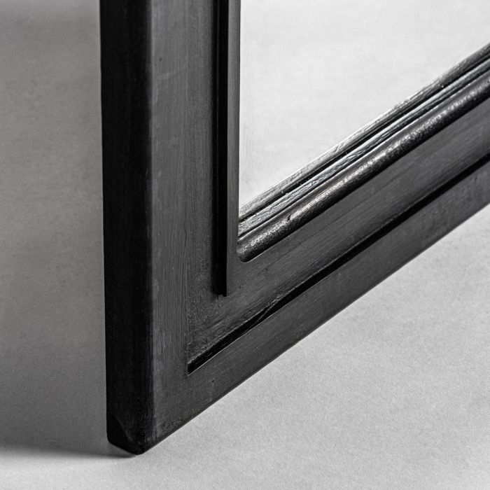 Espejo Madera Negra Envejecido Oval, 160 Cm