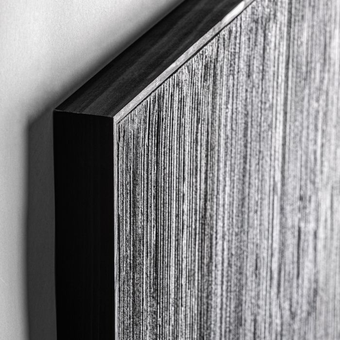 Lienzo Artesanal Bobby Tonos Azul Negro Madera Pino, 120 Cm