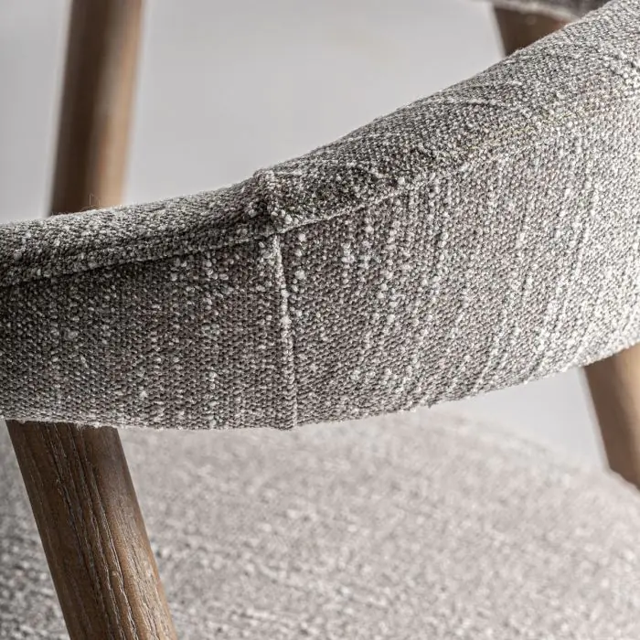 Silla Madera Natural Tejido Gris Granulado, 75 Cm