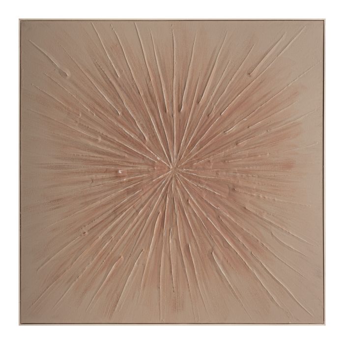 Cuadro en lienzo de color arena y madera de pino marrón 140 cm