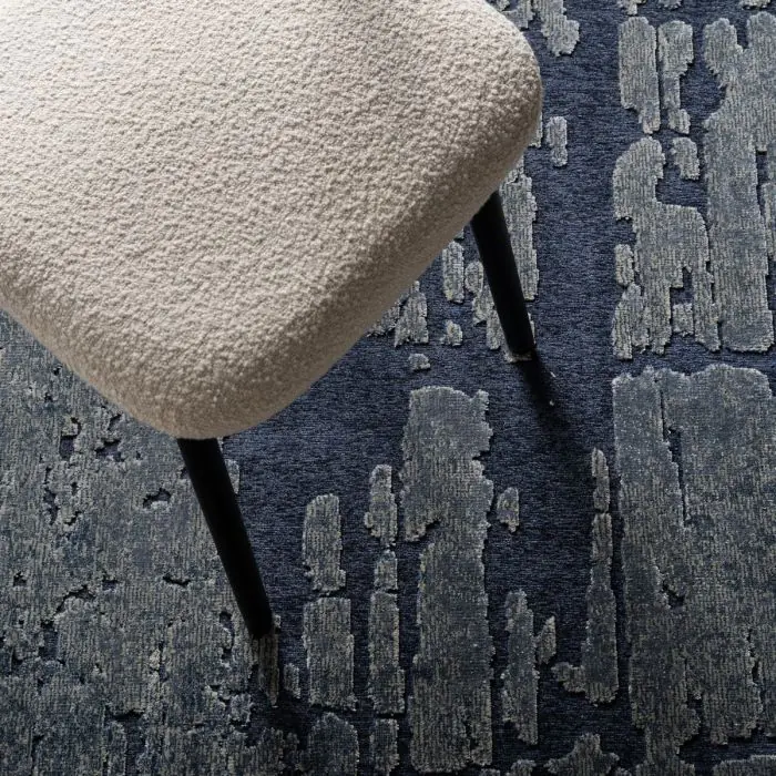 Alfombra Tejido Azul Petróleo Beige, 300 Cm