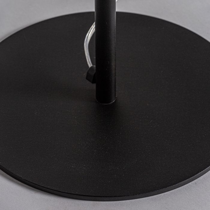 Lámpara De Pie Plissé Ratán Hierro Negro, 150 Cm