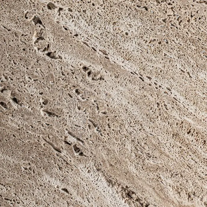 Mesa Auxiliar TIVOLI Madera Marrón Trevertino Beige, 56 Cm