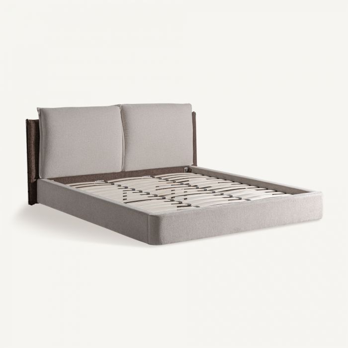 Cama Kioto Madera Tejido Beige Variaciones Color, 225 Cm