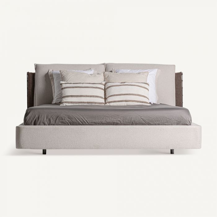 Cama Kioto Madera Tejido Beige Variaciones Color, 225 Cm