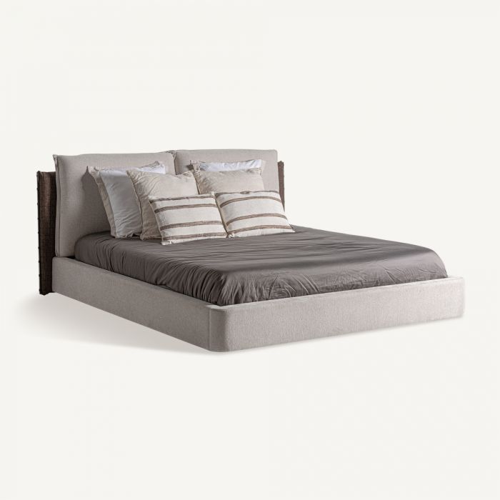 Cama Kioto Madera Tejido Beige Variaciones Color, 225 Cm