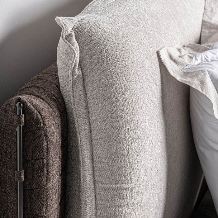 Cama Kioto Madera Tejido Beige Variaciones Color, 225 Cm
