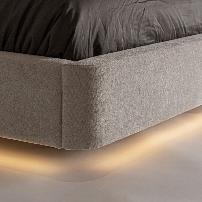 Cama Kioto Madera Tejido Beige Variaciones Color, 225 Cm
