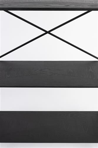 Estantería Diseño Negro Metal, 120 Cm