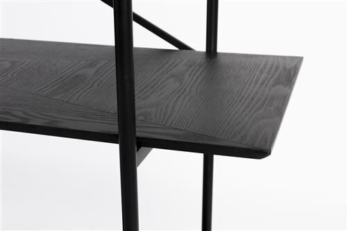 Estantería Diseño Negro Metal, 120 Cm