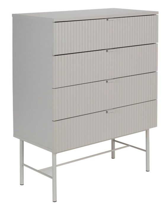 Cómoda 4 Cajones Hierro Blanco, 79 Cm