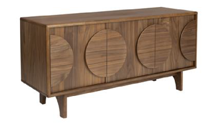 Aparador Círculos 3 Puertas Nogal, 120 Cm